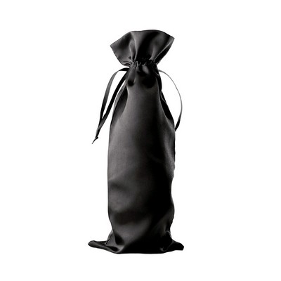 Black Satin Wine Bag