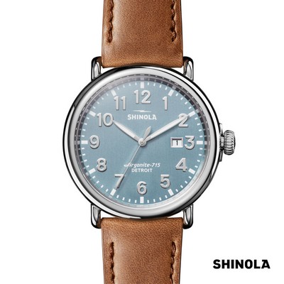 Shinola® Runwell Watch - 47mm Stone Blue/Tan