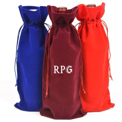 Velvet Drawstring Wine Bag