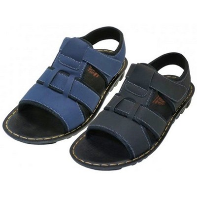 Men's Hiker Strap Sandals - Sizes 7-13, Navy & Black, Velcro Closures