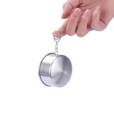 Foldable Stainless Steel Cup with Keychain