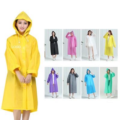 Portable Eva Raincoat With Hood For Travel