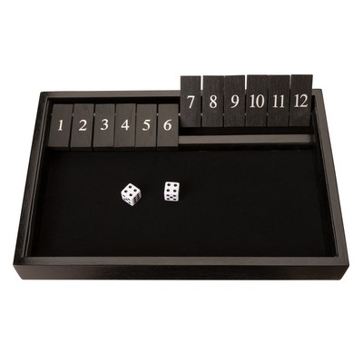 Deluxe Wood Shut the Box Game - 12 Numbers - Black Stain