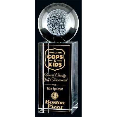 Optic Crystal 3D Laser Rise & Shine Golf, Award Trophy, 6