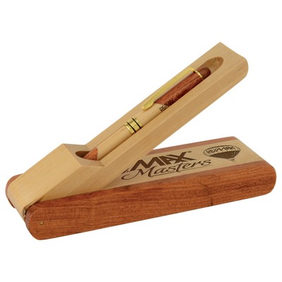 Rosewood & Maple Pen Set-Single Cavity, Award Trophy,