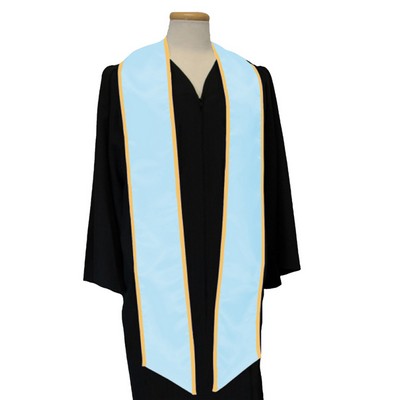 Light Blue with Gold Binded Edge Graduation Sash