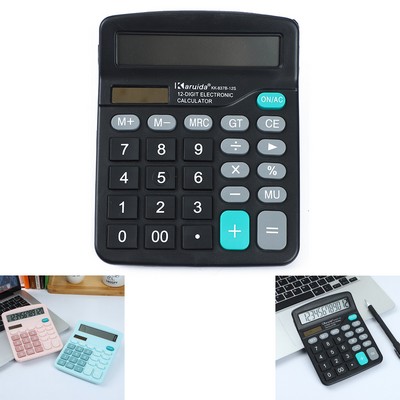 Solar And Battery Dual Power Desktop Calculator 12 Digit