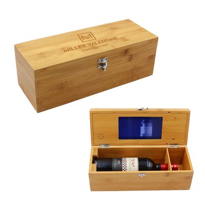 5"High Quality Custom Music Wine luxury wooden video gift box