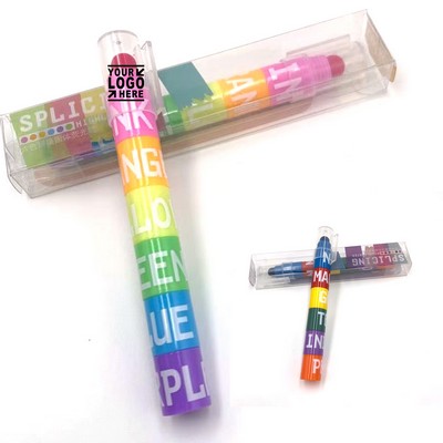 Custom 6 In 1 Multi Color Fluorescent Markers Pen