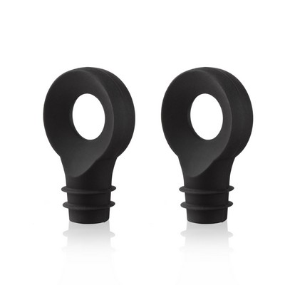 Vacu Vin Bottle Stopper Set of 2 - Black