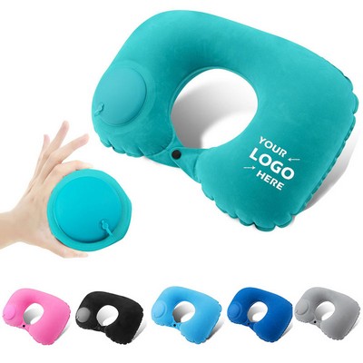 Push Inflatable U-Shape Travel Pillow