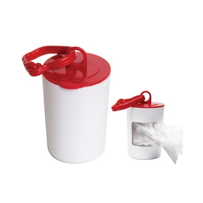 Diaper & Pet Waste Disposal Bag Dispenser - White w/Red Lid