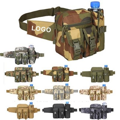 Outdoor Tactical Waist Slip Pack With Water Bottle Holder