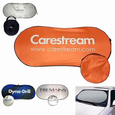 Single Panel Front Car Sun Shade W/Bag