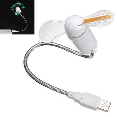 USB-Powered Electric Fan with LED Lights - Cool & Illuminate