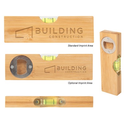 Bamboo Level With Bottle Opener