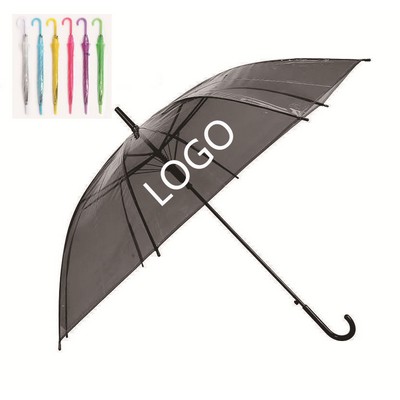 Automatic Clear Umbrella with Hook Handle