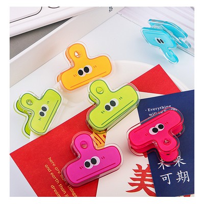 Long Tail Clamps Acrylic Album Memo Clip Bag Binder Sealing Clip Food Bag Clamp-Two Sides Printing