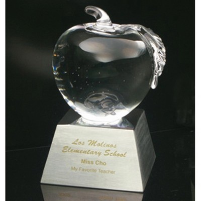 Glass Apple with Aluminum Base Award