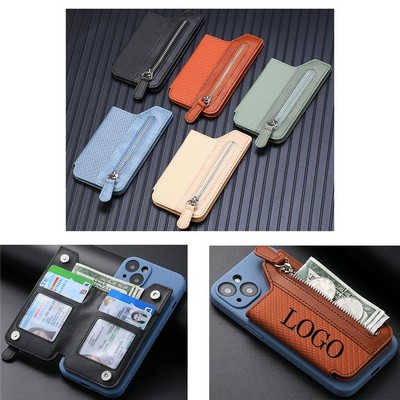 Leather Multifunction Phone Wallet Card Holder