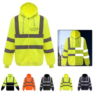 Hi-Visibility Reflective Safety Hoodie