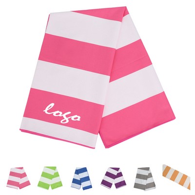 Microfiber striped beach towel