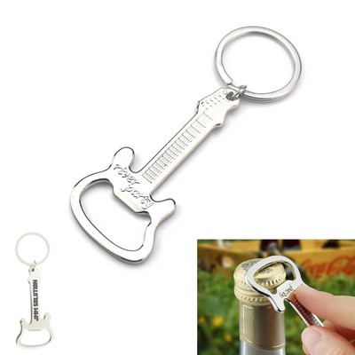 Guitar Shaped Bottle Opener Keychain