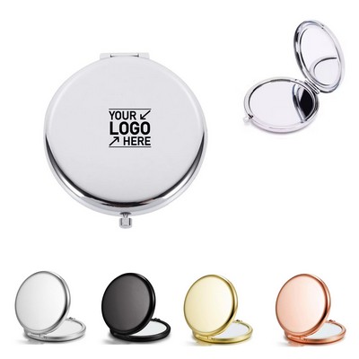 Compact Mirror for Purse, Double-Sided Metal Pocket