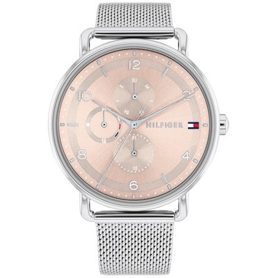 Tommy Hilfiger® Ladies' Stainless Steel Watch w/Pink Multi-Functional Dial