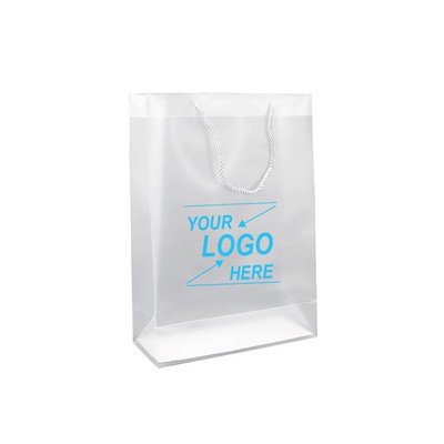 Frosted Plastic Gift Bag w/Rope Handle