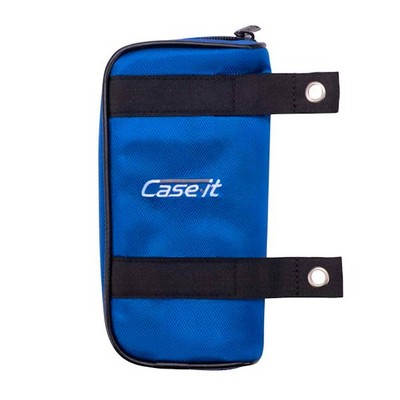 Case-It Pouch Zippered Pencil Case - Clear, Blue (Case of 1)