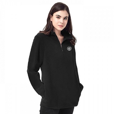 Ladies' 1/4 Zip Micro Fleece Pullover Sweatshirt (Blank / Embroidered)