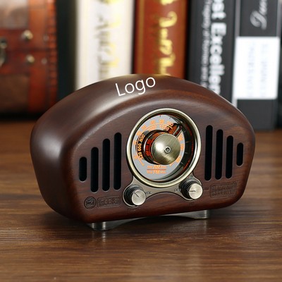 Vintage Walnut Wood Bluetooth Speaker Bluetooth 5.1 MP3 FM /AM Radio