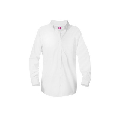 A+ Uniforms Woven Shirts - Girls' Long Sleeve Blouse