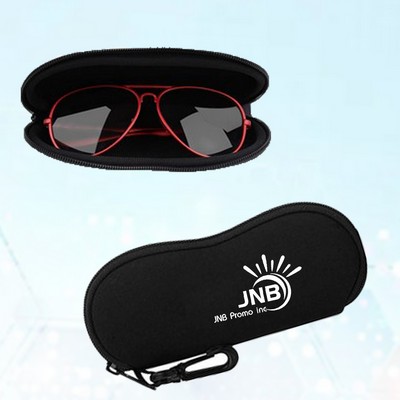 Lightweight Zippered Sunglasses Soft Case with Clip