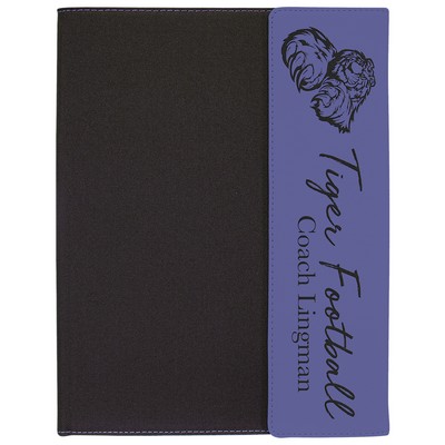 9½" x 12" Purple Leatherette & Black Canvas Portfolio