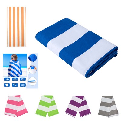 Striped Large Microfiber Beach Towel