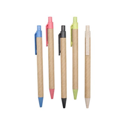 Eco-Friendly Kraft Paper Barrel & Wheat Straw Pen