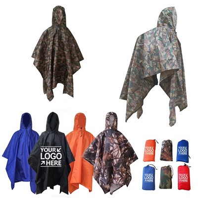 Rain Poncho - Hiking Pack Cover Waterproof Raincoat