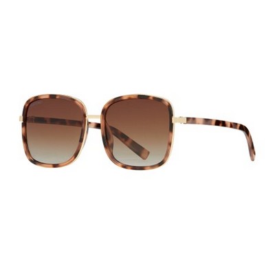 Brynne Eco-Process Polarized Sunglasses w/Tortoise Brown/Gold Frame & Gradient Brown Lens