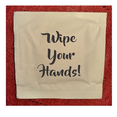 Stock "Wipe Your Hands" Moist Towelettes (Pack of 50)