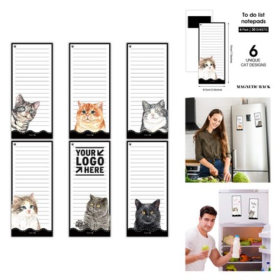 7.5x3.2 Inch 30-Sheet Cat Magnetic Notepad