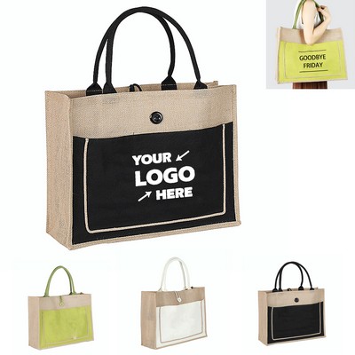 Cotton Pocket Jute Tote Bags