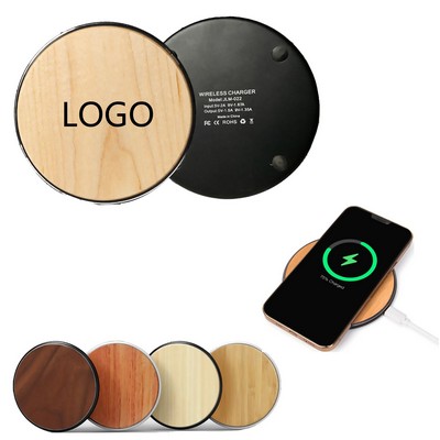 Wood Round Shape Wireless Phone Charger