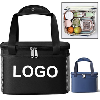 Polyester Cotton Insulated Lunch Bag With Handle