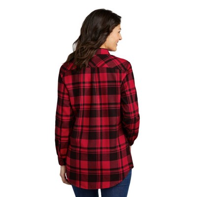 Port Authority Ladies Plaid Flannel Tunic .