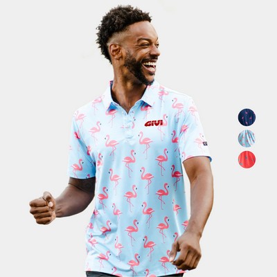 YATTA Golf® - Flamingo men's moisture wicking & Wrinkle free Polo Shirts