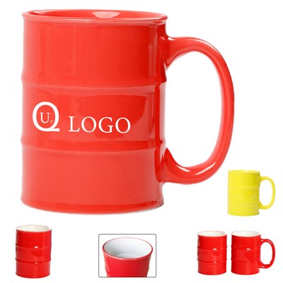 15.22Oz Oil Barrel Shape Ceramic Mug