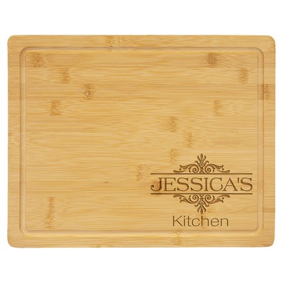 13 3/4" x 11" Bamboo Cutting Board with Drip Ring 13 3/4" x 11" Bamboo Cutting Board with Drip Ring