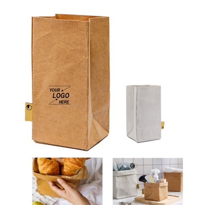 Reusable Washable Kraft Paper Storage Bag 4.7"x4.7"